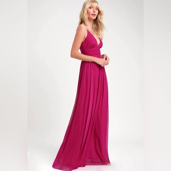 Lulus Heavenly Hues Magenta Maxi Dress Size S EUC - Picture 3 of 7